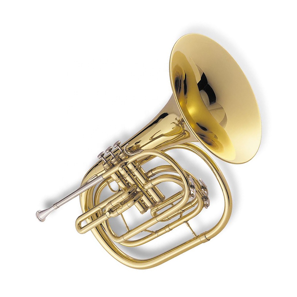 Musical Instrument Horn - Bb Gold‑Lacquered Marching French Horn High‑Quality