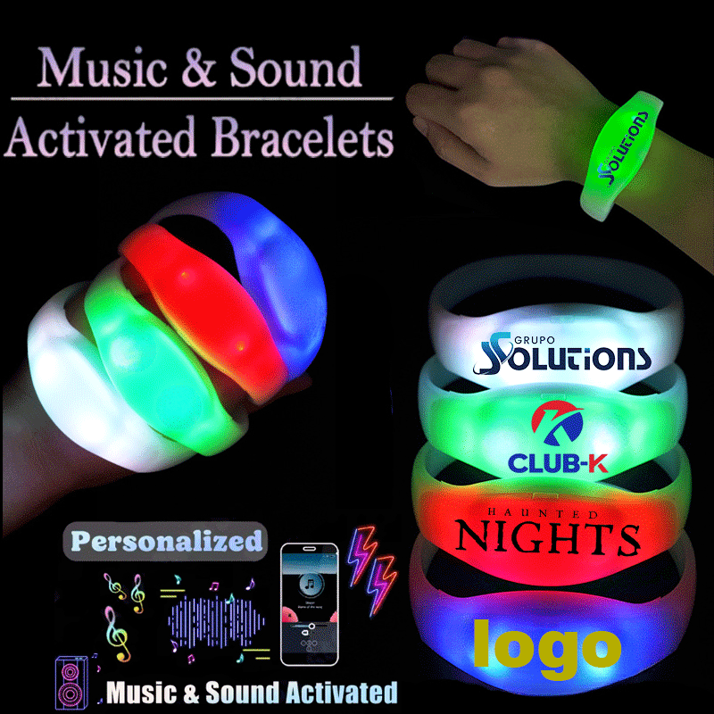 Musical Instrument Jewelry - Customizable music-activated light-up bracelets LED bracelets