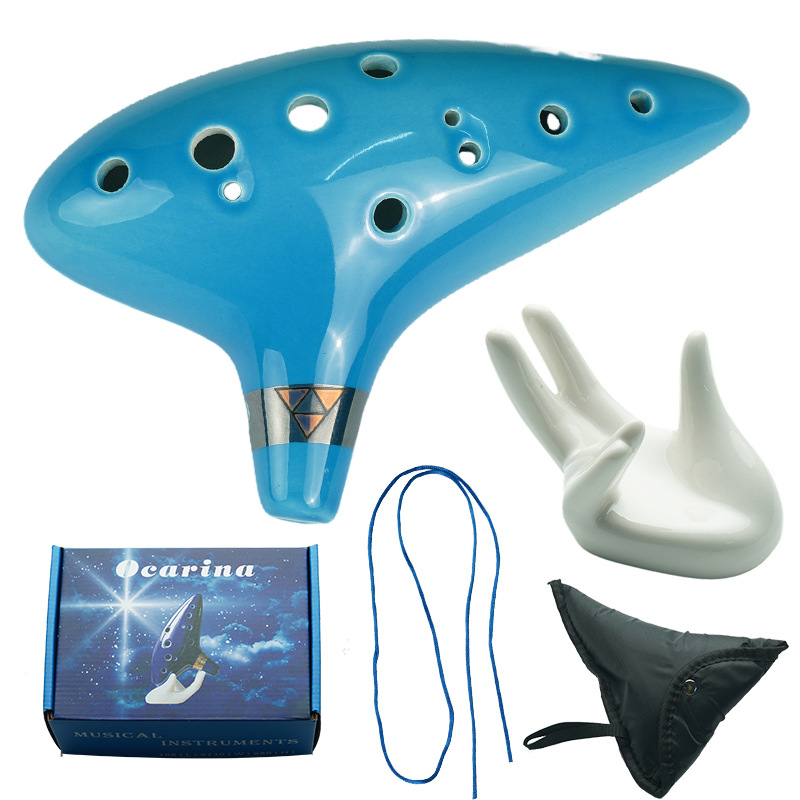 Song With Musical Instrument - Ocarina,12 Tones Alto C Ceramic Ocarina