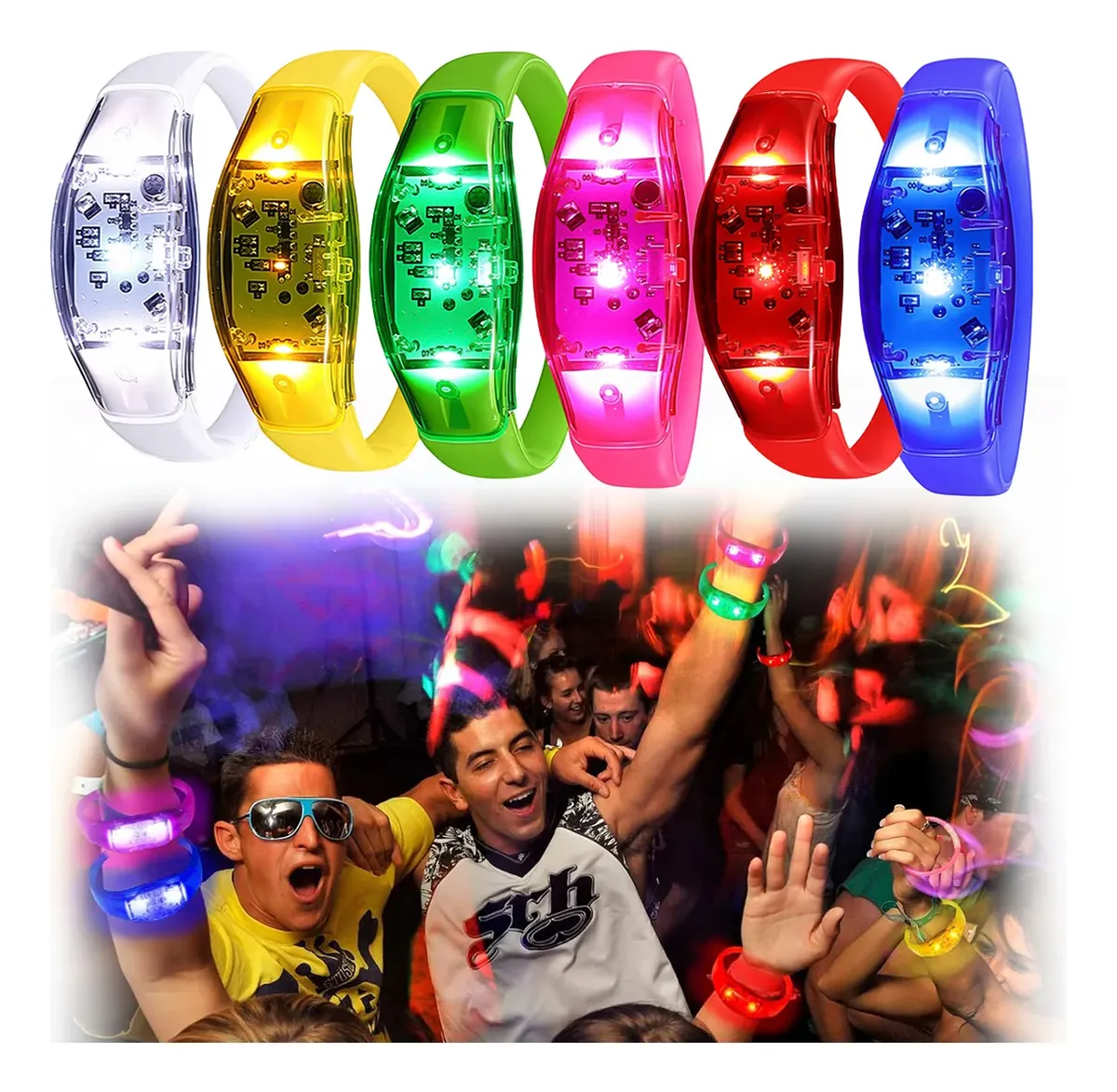Musical Instrument Jewelry - 6PCS LED Bracelets Sound Activated with