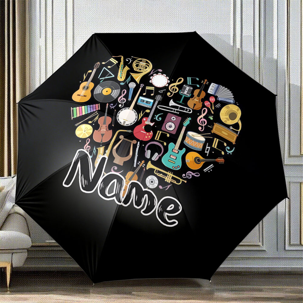 Musical Instruments Names - Custom Name Umbrella 