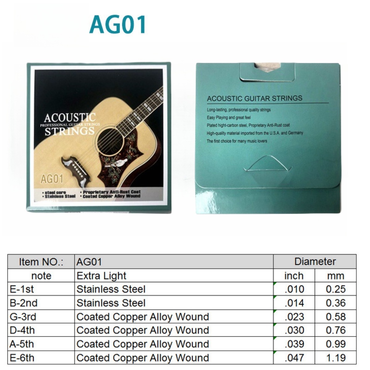 Miwayer 1 Set/6 String AG01 Ac - Musical Instrument Strings review and price