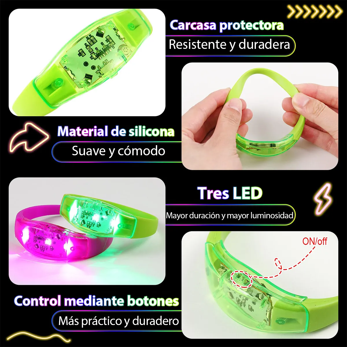 6PCS LED Bracelets Sound Activ - Musical Instrument Jewelry review and price