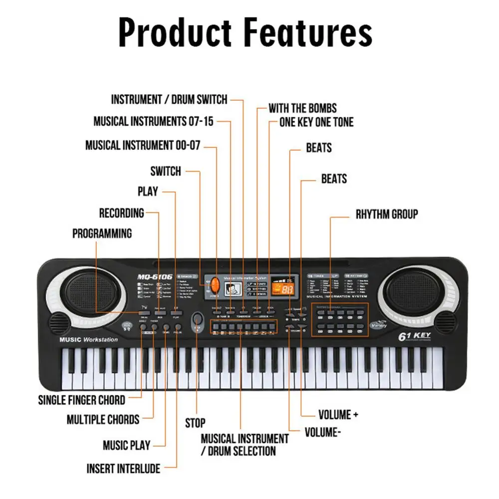 Kids Electronic Piano Keyboard - Musical Instruments Names review and price